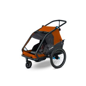 Cube Kinder Fahrradanhänger Double CMPT X Actionteam - Grey´n´Orange